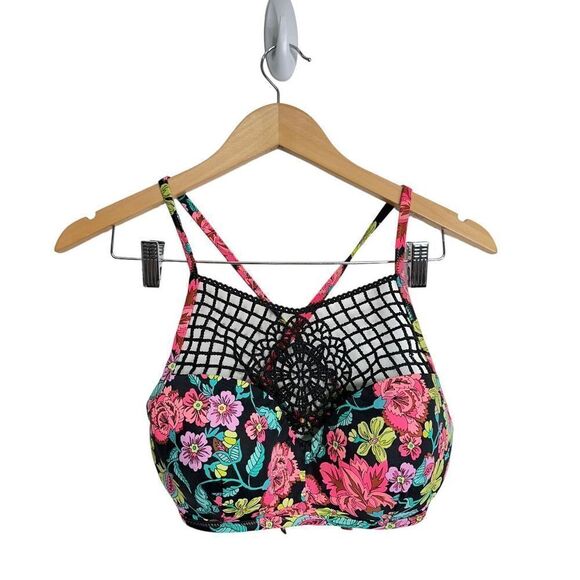 Shade & Shore Floral Caged Push Up Bikini Top Size 34D‎ - Picture 1 of 7